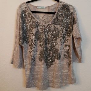Nwot! Maurices jeweled gray top